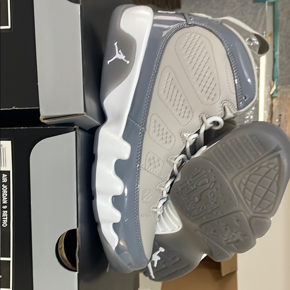 Jordan Gray and White High-Top Sneakers with Chunky Sole
